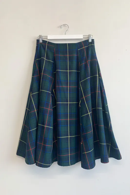 Secondhand Berkley Skirt Green Plaid made by Eliza Faulkner