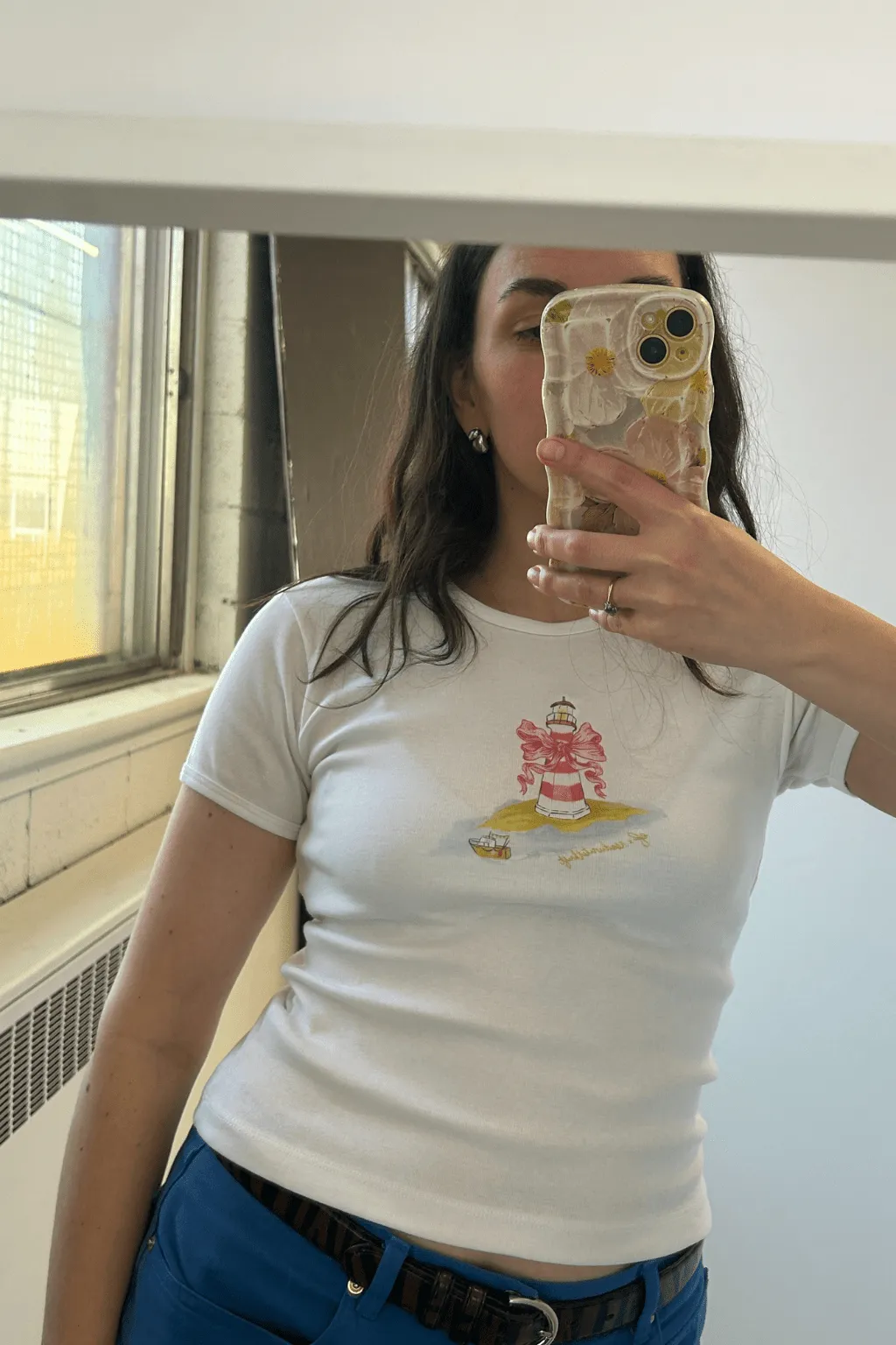 Imperfect Printed Lighthouse Tee White sold by Eliza Faulkner product image thumbnail 2