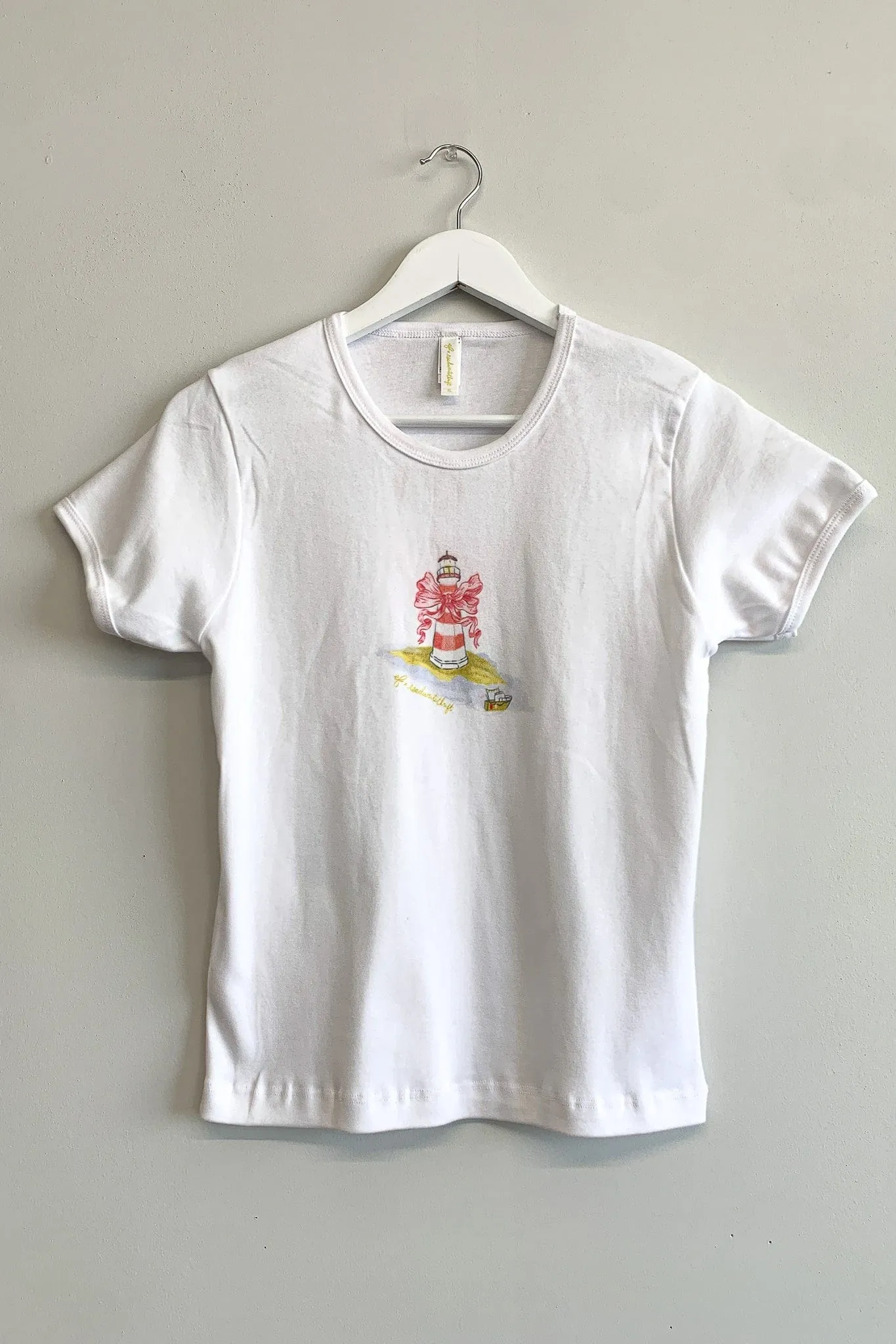 Imperfect Printed Lighthouse Tee White sold by Eliza Faulkner product image thumbnail 3