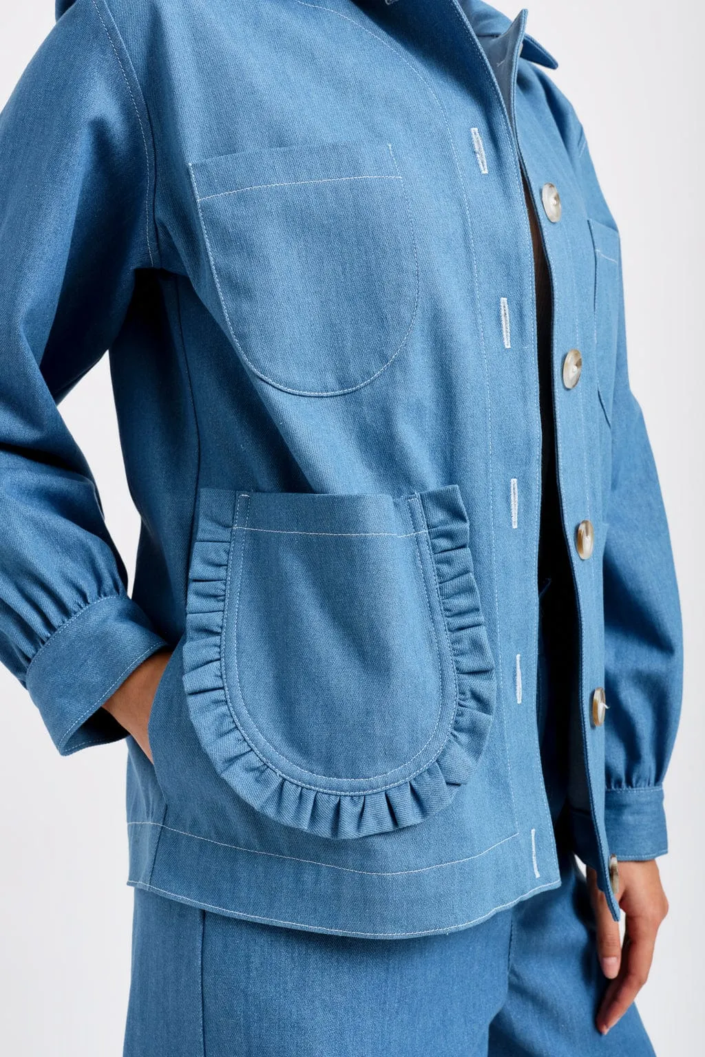 Imperfect Work Jacket Blue Denim sold by Eliza Faulkner product image thumbnail 5