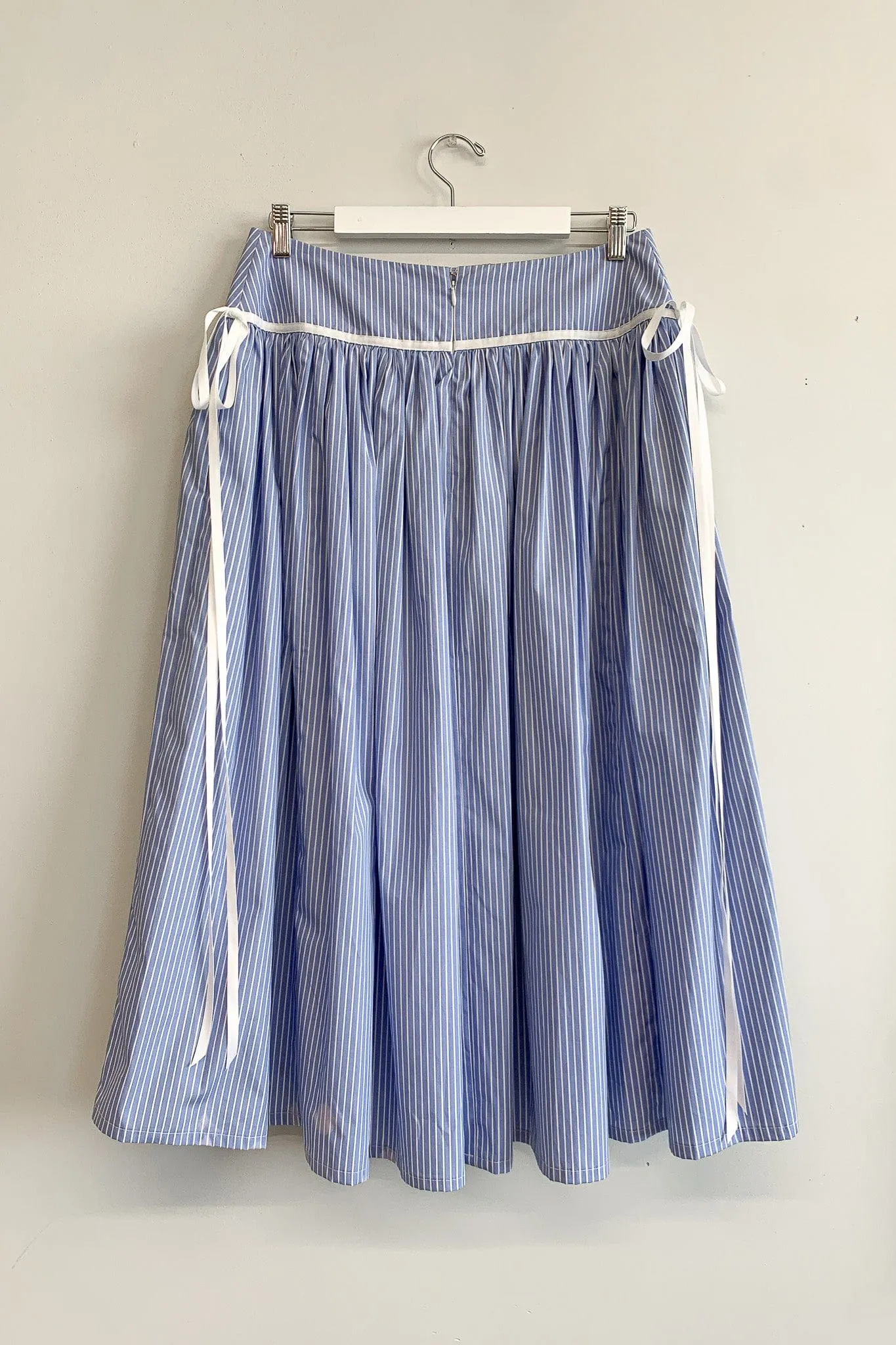Imperfect Lucille Skirt Blue Pinstripe sold by Eliza Faulkner product image thumbnail 3