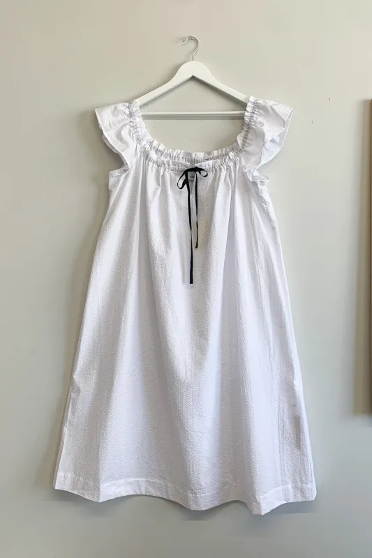 Sample Party Nightie White Seersucker EF x Sleep Shirt Collab made by Eliza Faulkner