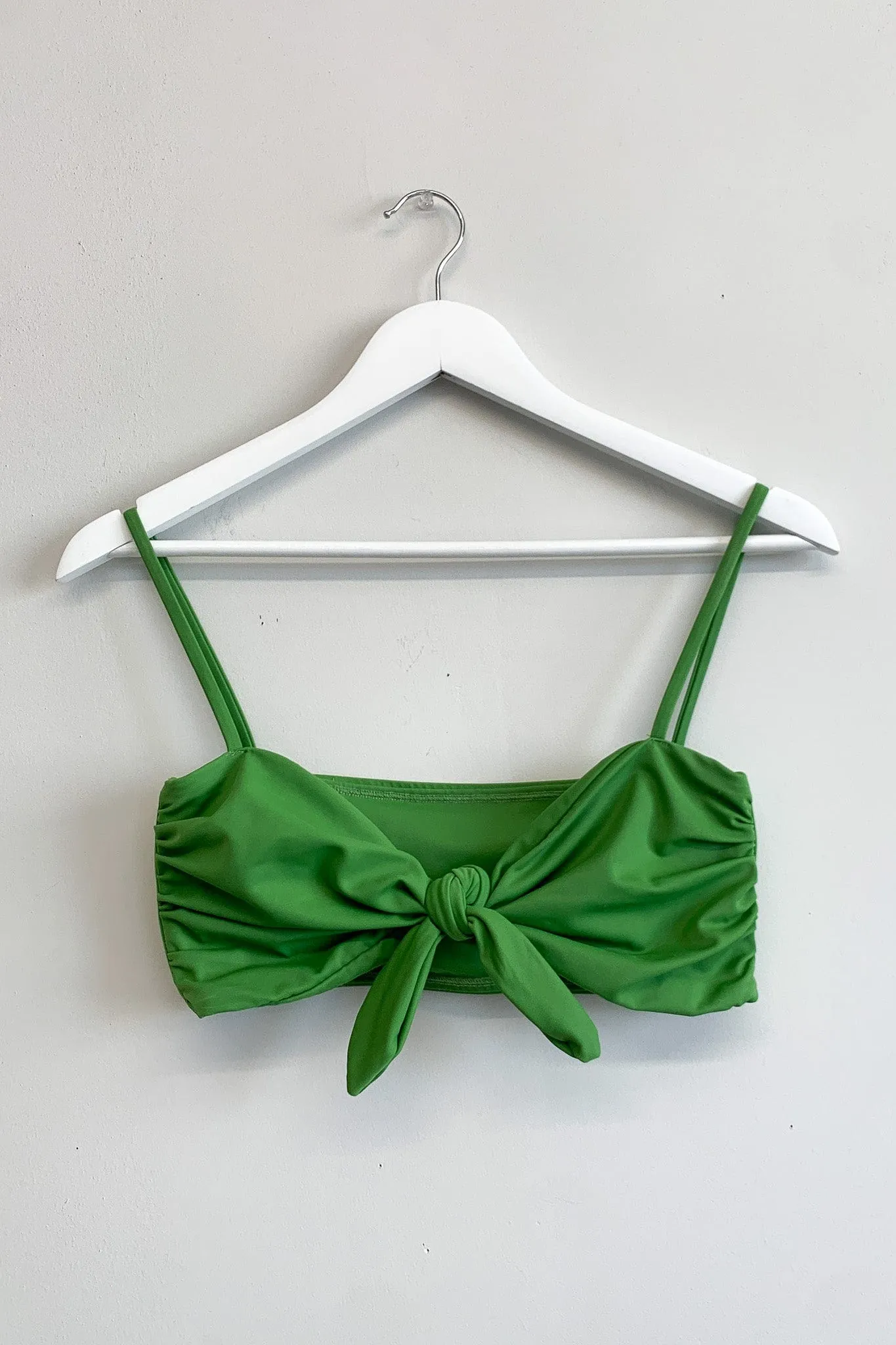 Sample Tie Front Bikini Top EF x EMNMAY Collab Green sold by Eliza Faulkner