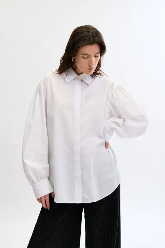 Wren Shirt White sold by Eliza Faulkner