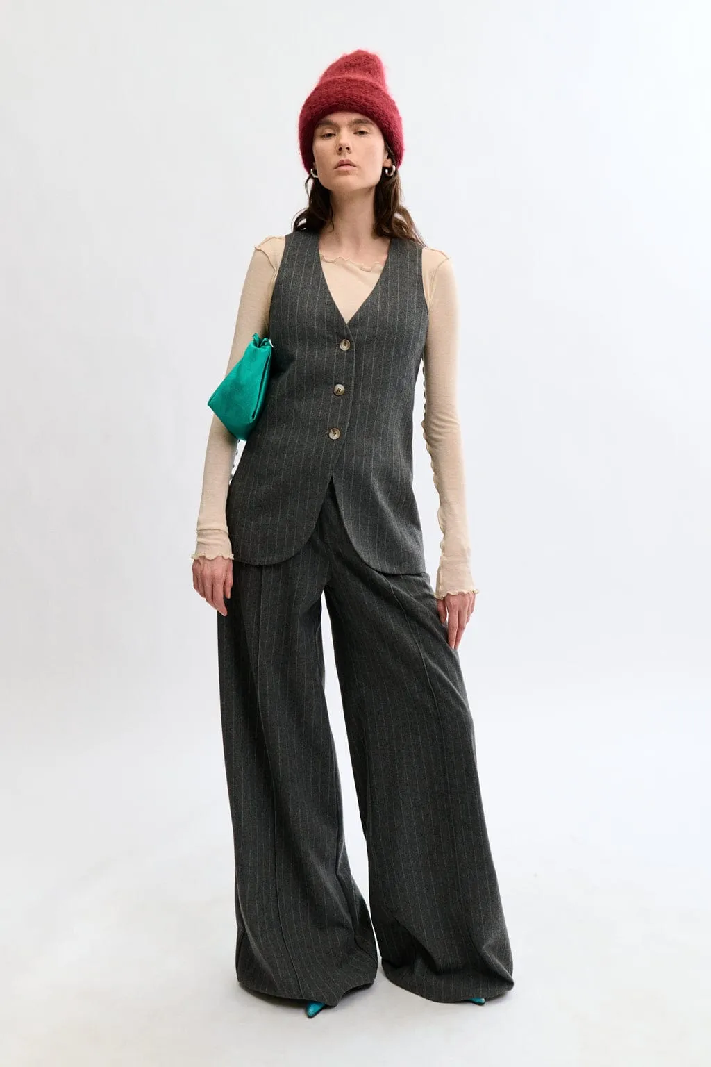 Lavoy Pant Grey Pinstripe sold by Eliza Faulkner product image thumbnail 3