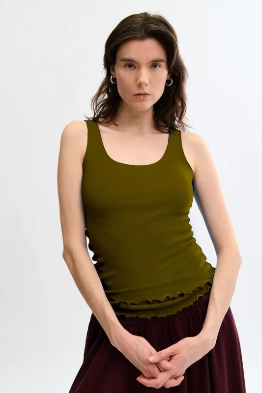 Becca Tank Dark Green sold by Eliza Faulkner