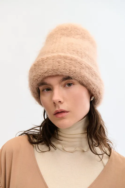 Heirloom Hat Cloud Mohair Beanie Camel sold by Eliza Faulkner