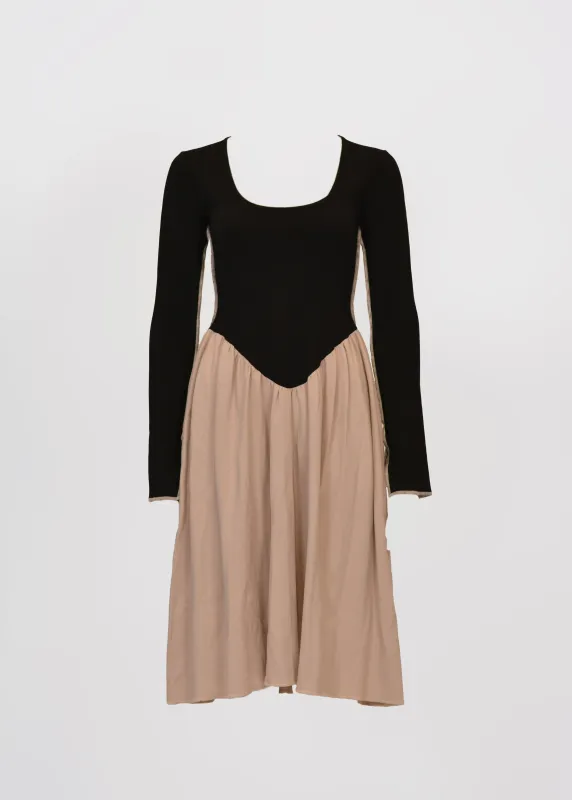 Pre-loved Joan Dress Black & Cream - Size XS made by Eliza Faulkner