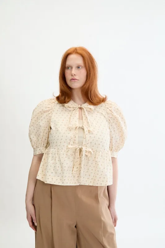 Georgie Top Cream Floral made by Eliza Faulkner