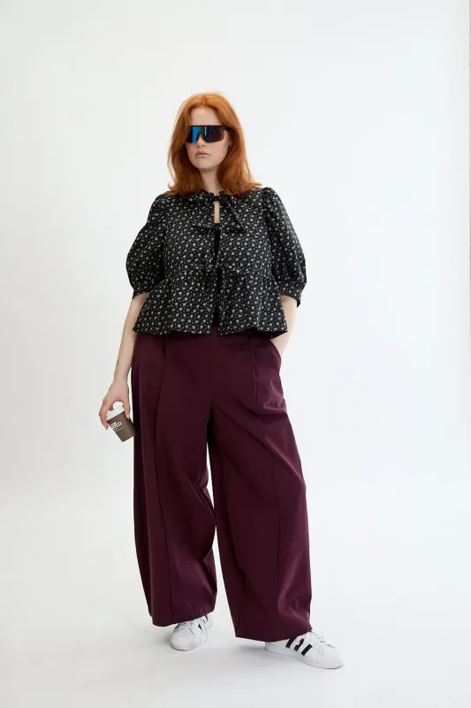 Georgie Top Black Floral made by Eliza Faulkner