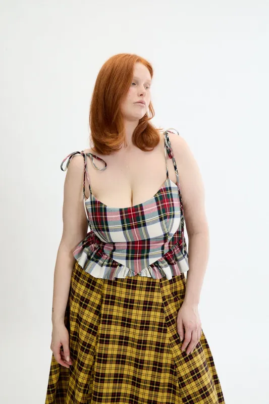 Candy Corset White Plaid made by Eliza Faulkner