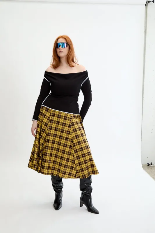 Berkley Skirt Yellow Plaid made by Eliza Faulkner