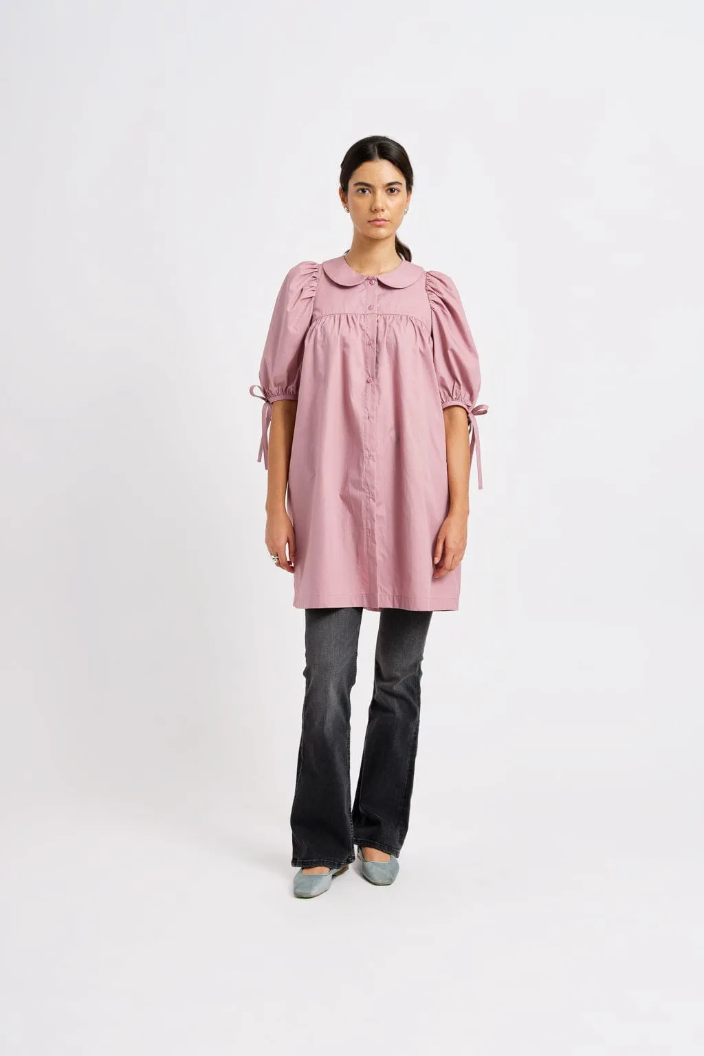 Evelyn Poplin Dress Pink sold by Eliza Faulkner