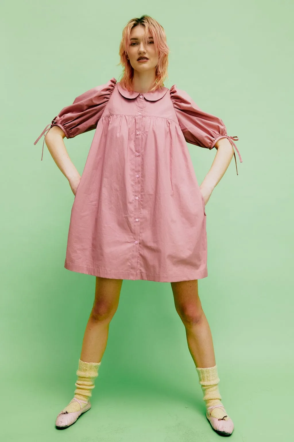 Evelyn Poplin Dress Pink sold by Eliza Faulkner product image thumbnail 5