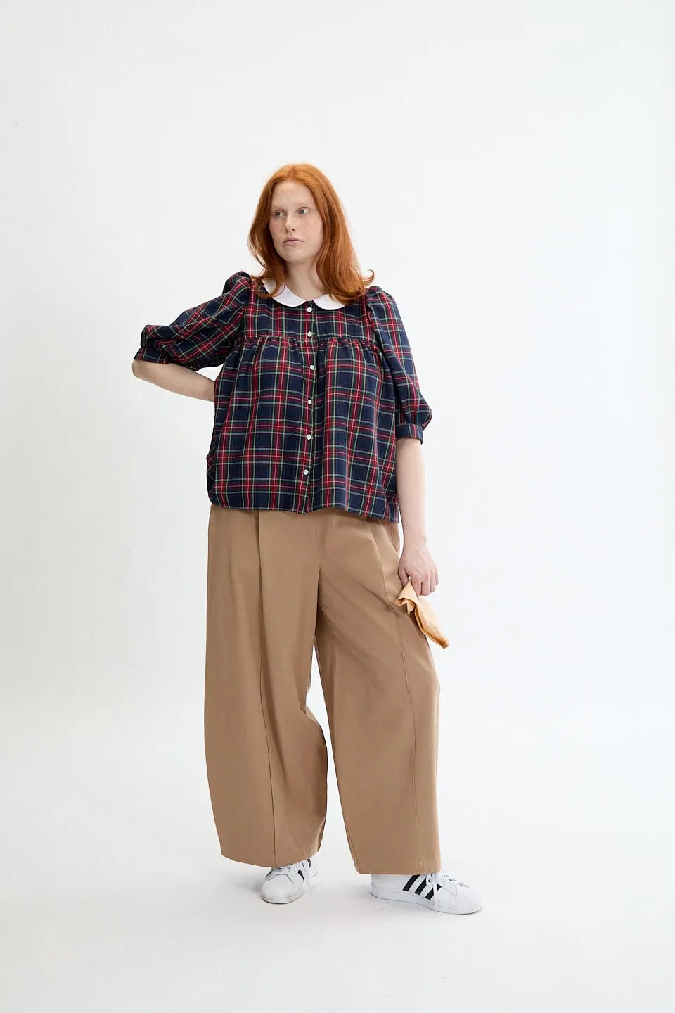 Chloe Top Navy Plaid sold by Eliza Faulkner product image thumbnail 3