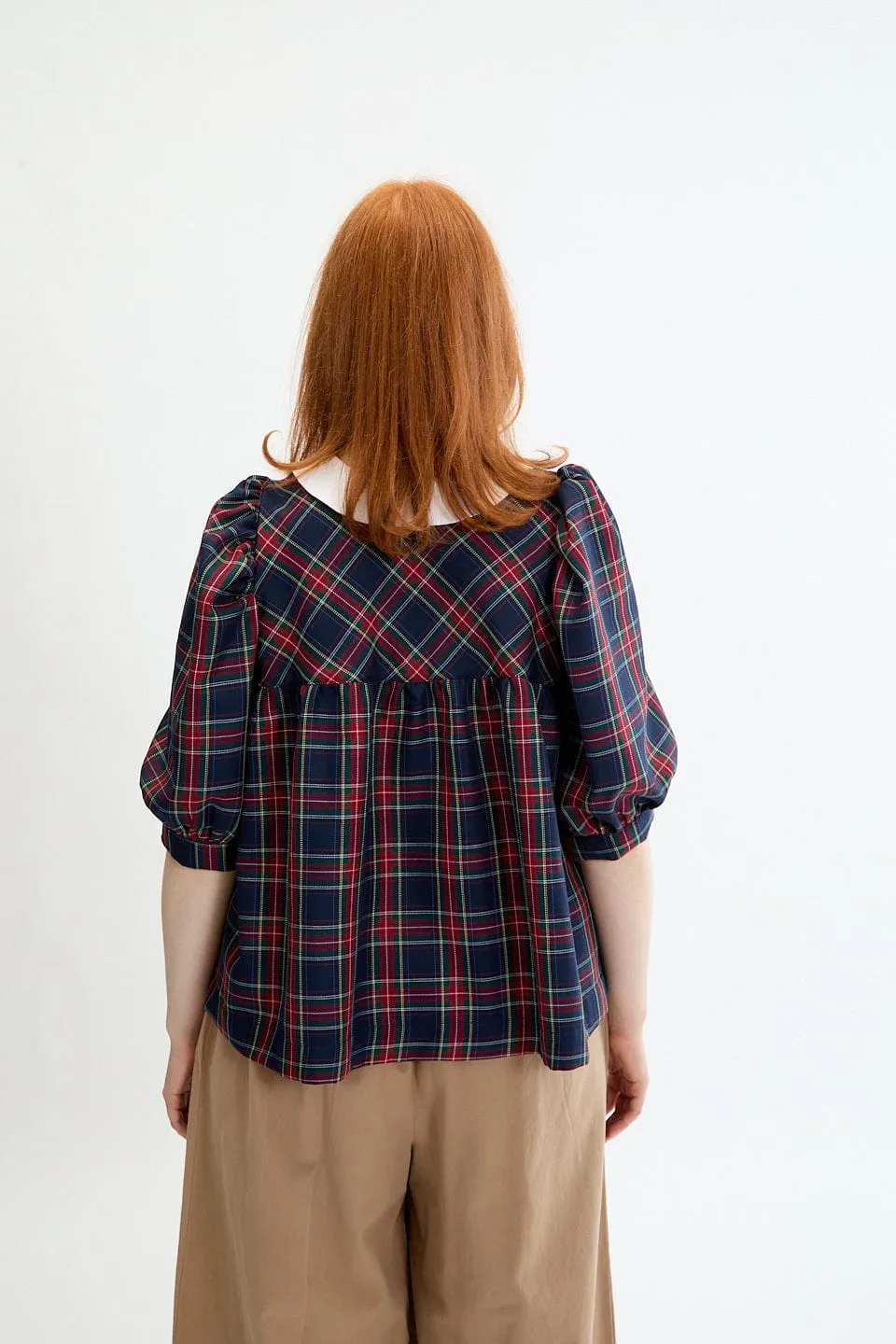 Chloe Top Navy Plaid sold by Eliza Faulkner product image thumbnail 2