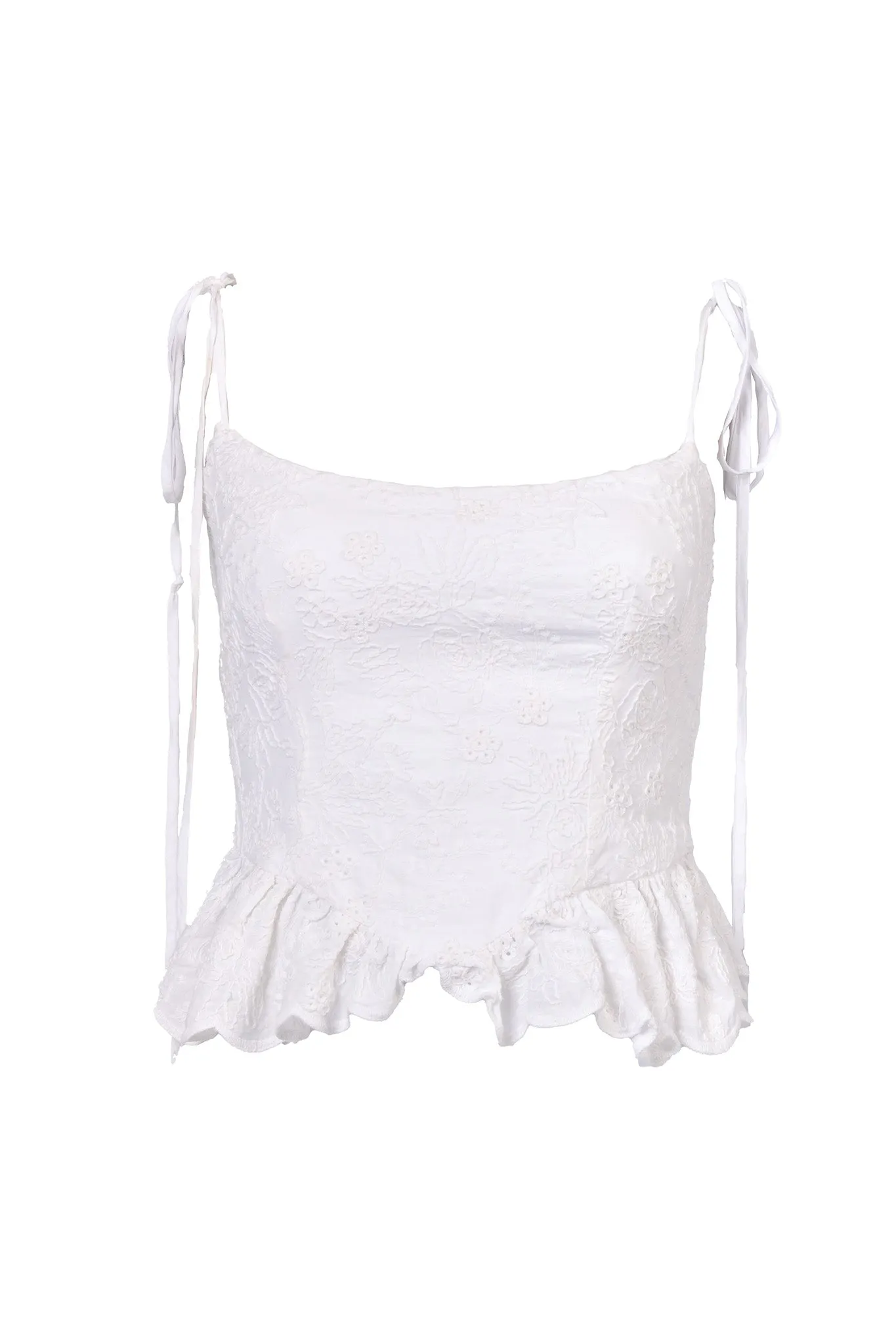 Pre-loved Candy Corset White Eyelet - Size S sold by Eliza Faulkner