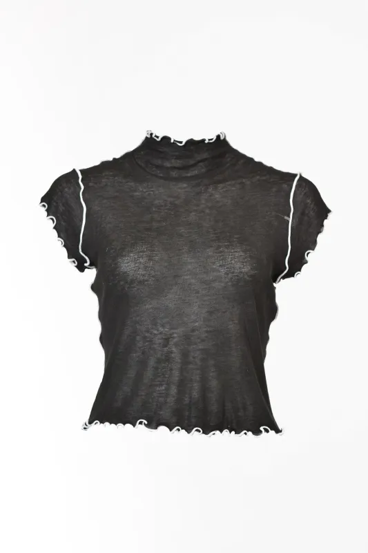 Pre-loved Candice Top Black with White - Size XL made by Eliza Faulkner