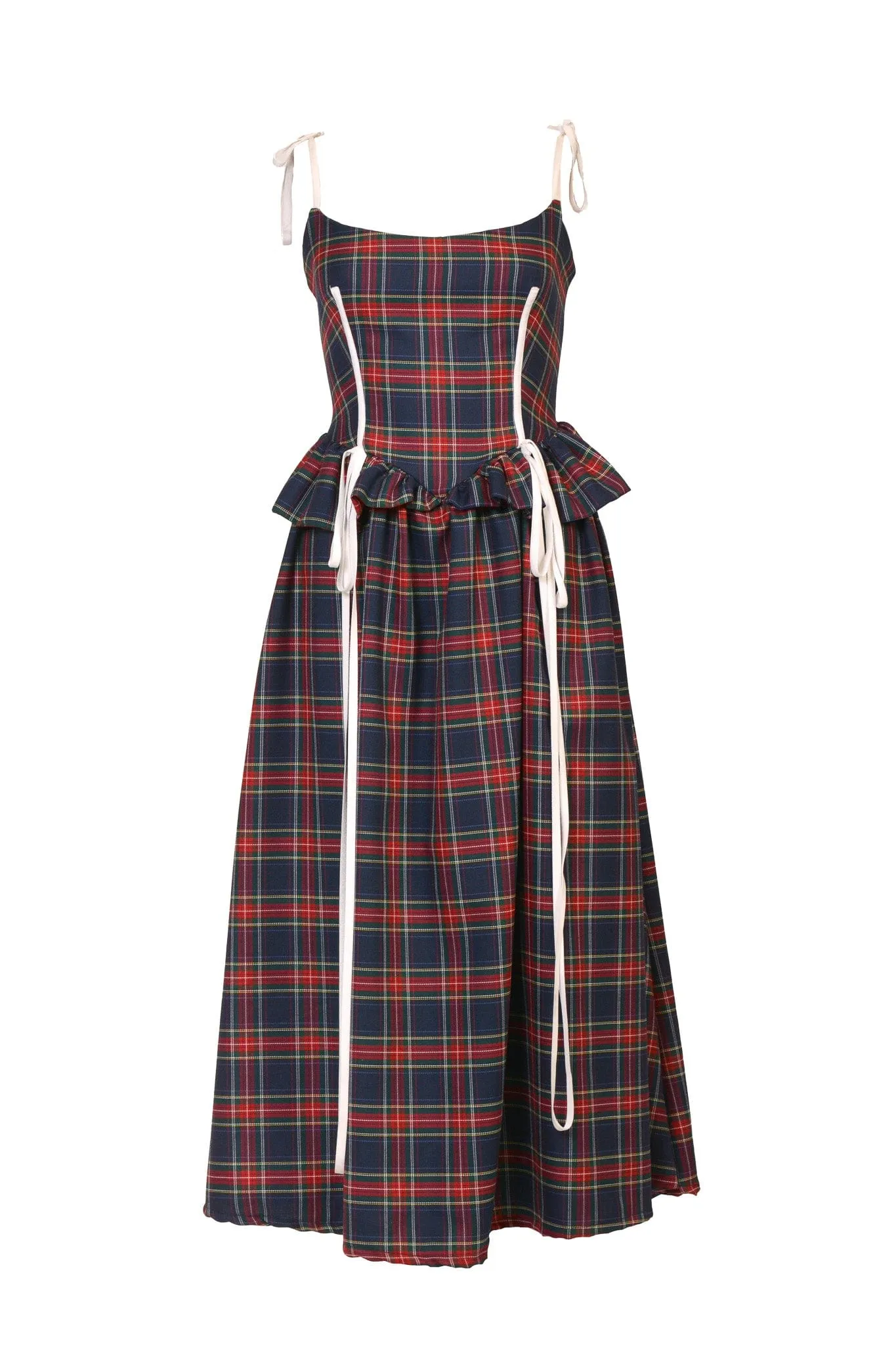 Pre-loved Tessa Dress Navy Plaid - Size L sold by Eliza Faulkner