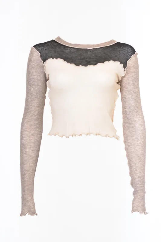 Pre-loved Bella Top Black and Grey - Size XS made by Eliza Faulkner