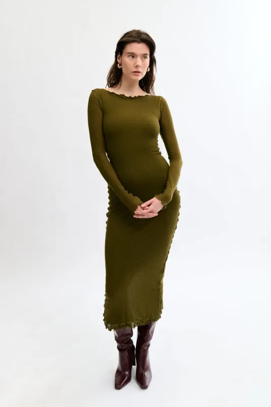 Pre-loved Riley Dress Green - Size XS made by Eliza Faulkner