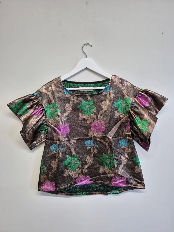 Sample Raffi Top Floral Metallic made by Eliza Faulkner