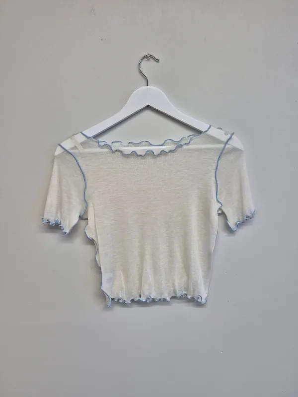 Sample Shortsleeve Jess Top White made by Eliza Faulkner