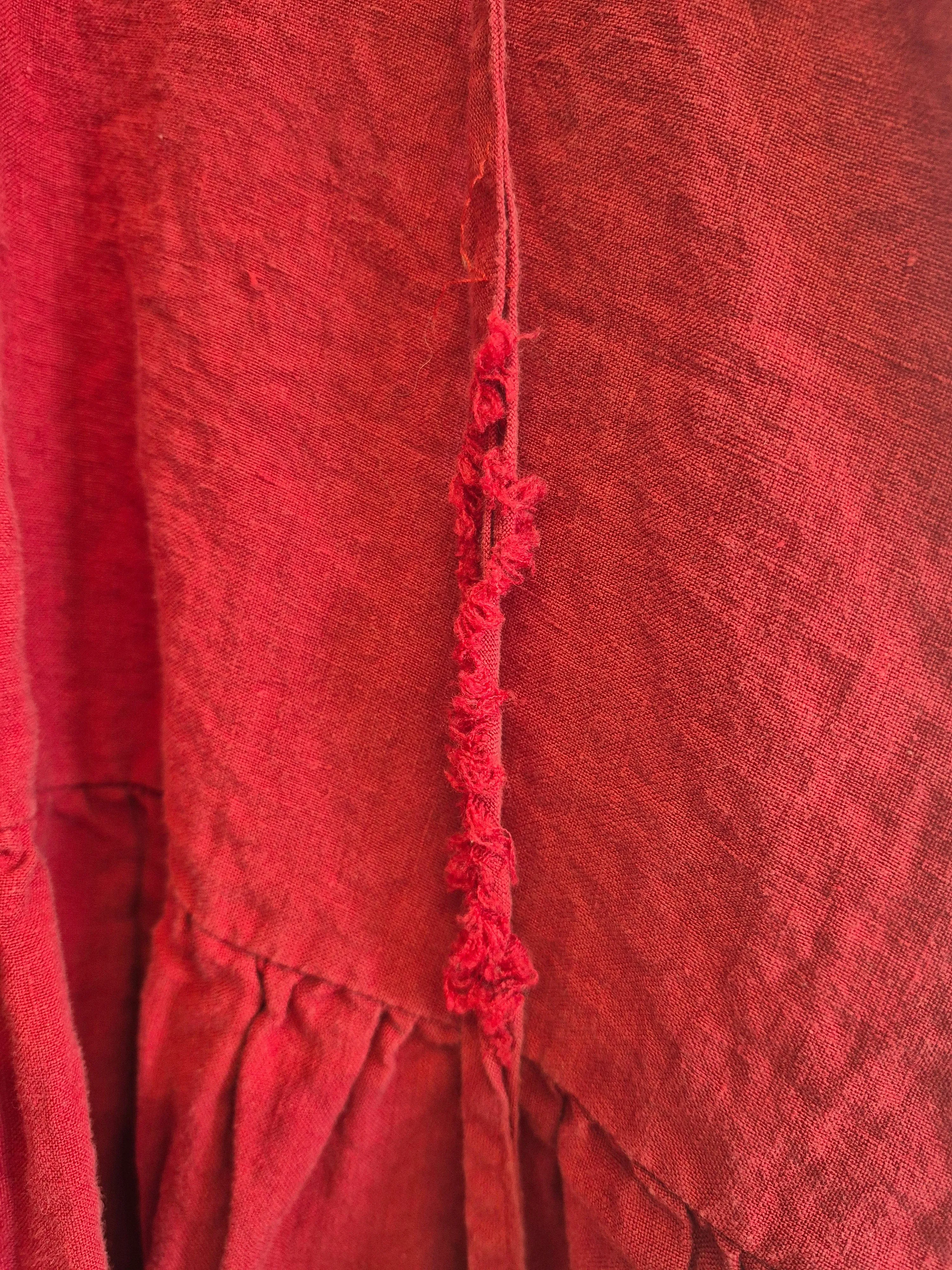 Imperfect Kaia Dress Maroon Linen sold by Eliza Faulkner product image thumbnail 4