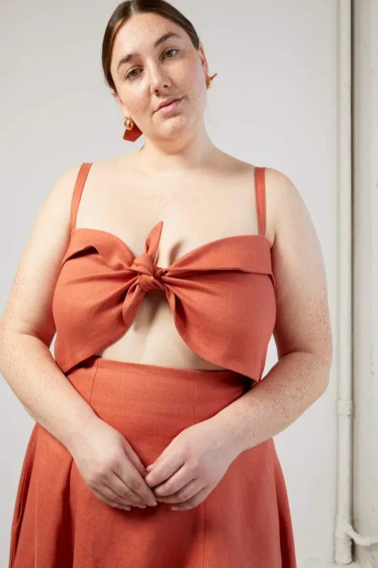 Sample Molly Top Terracotta Linen sold by Eliza Faulkner