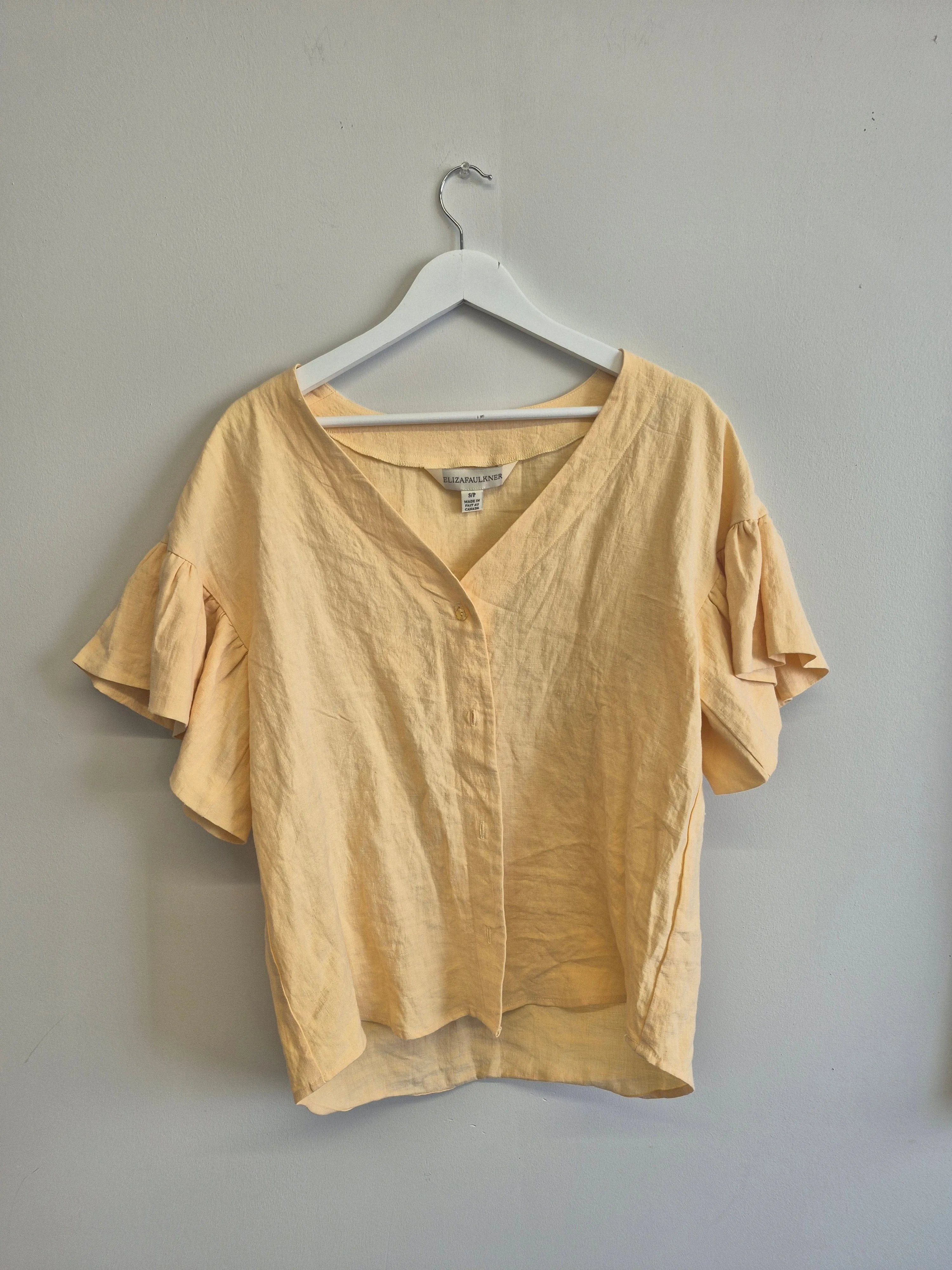 Sample Dottie Blouse Butter Yellow Linen sold by Eliza Faulkner product image thumbnail 2