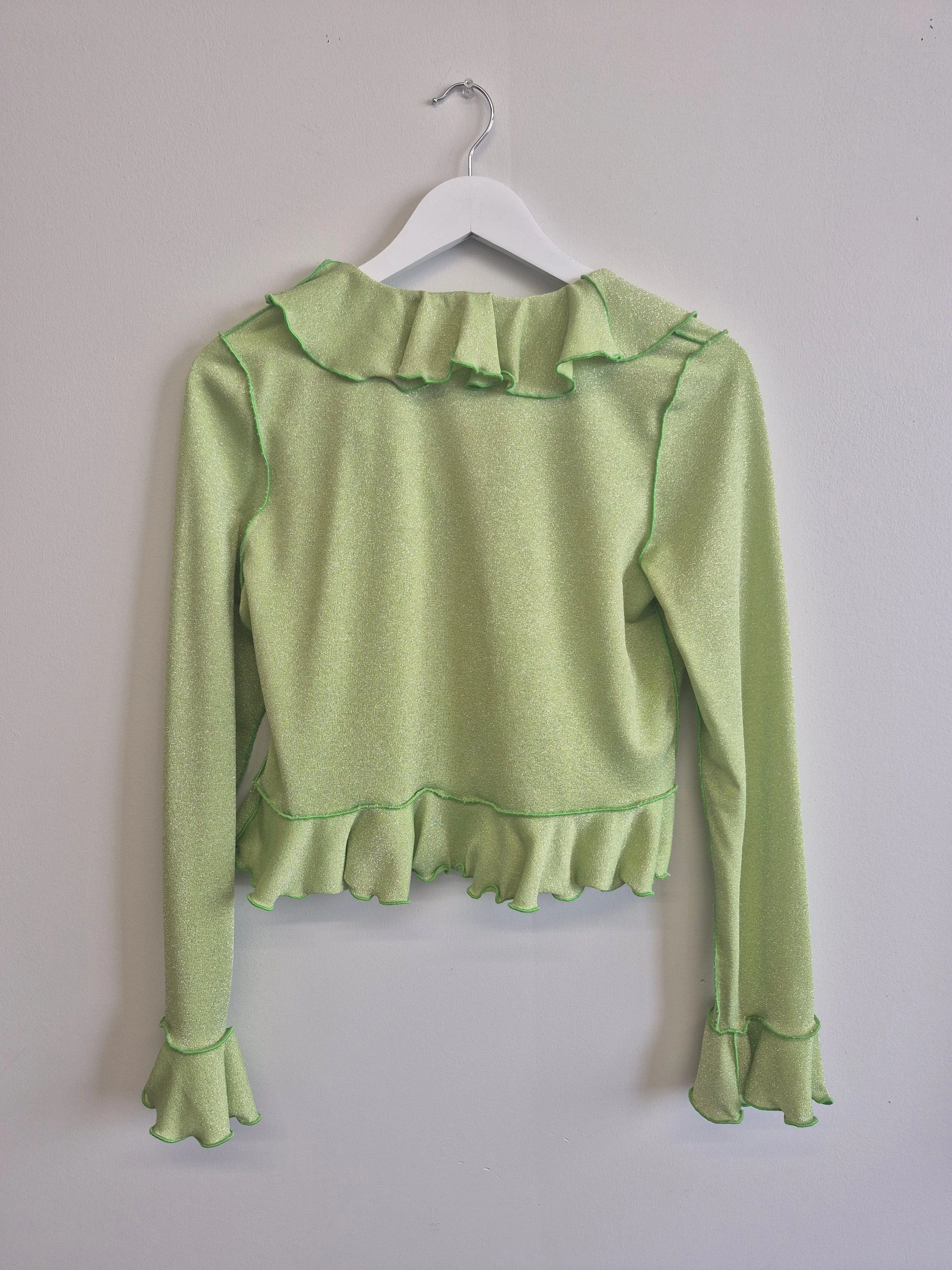 Sample Carole Cardigan Green Shimmer sold by Eliza Faulkner product image thumbnail 2