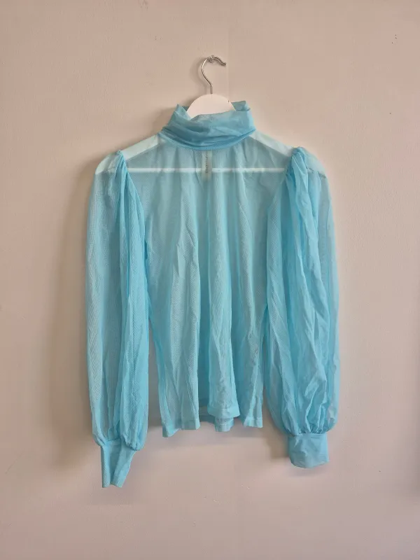 Imperfect Dolly Top Blue Mesh made by Eliza Faulkner