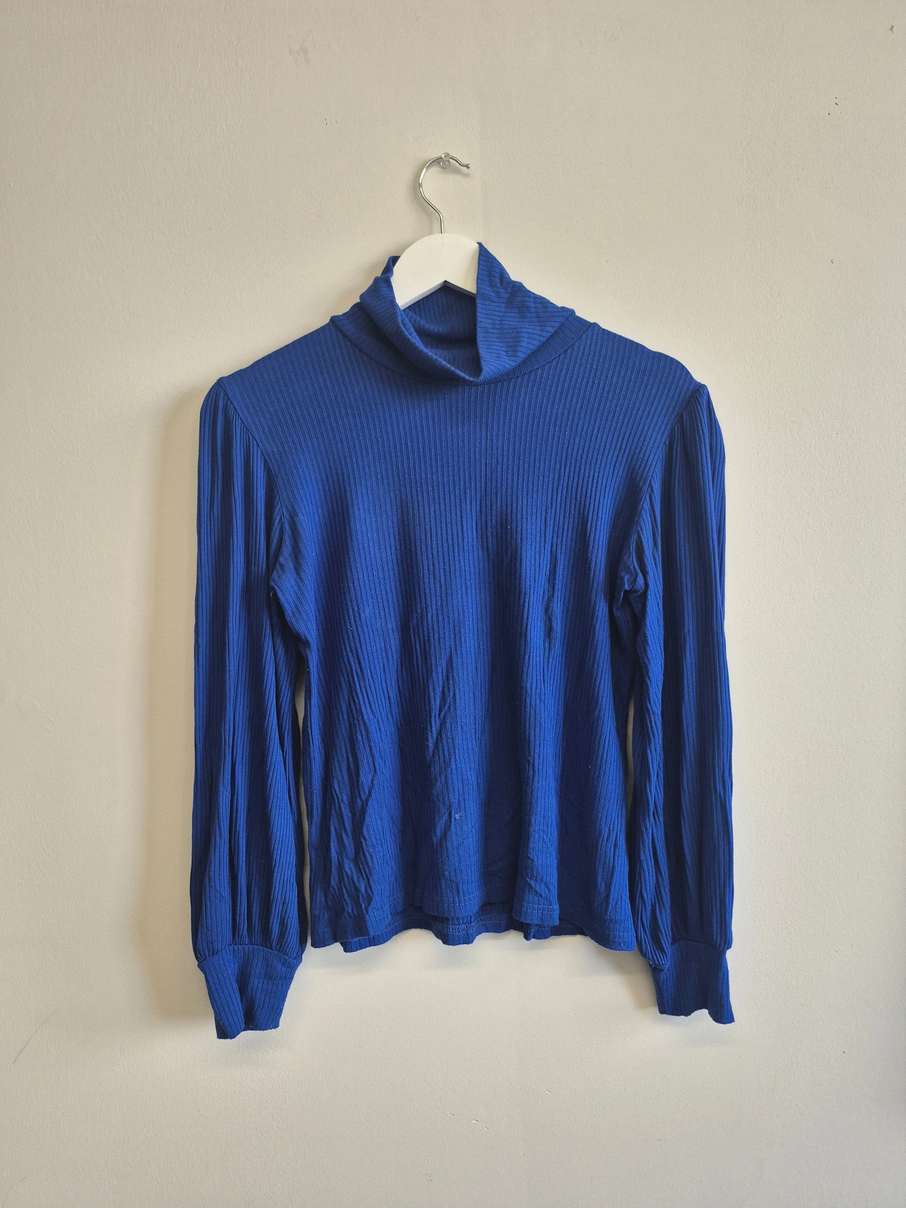 Imperfect Dolly Top Rib Blue sold by Eliza Faulkner