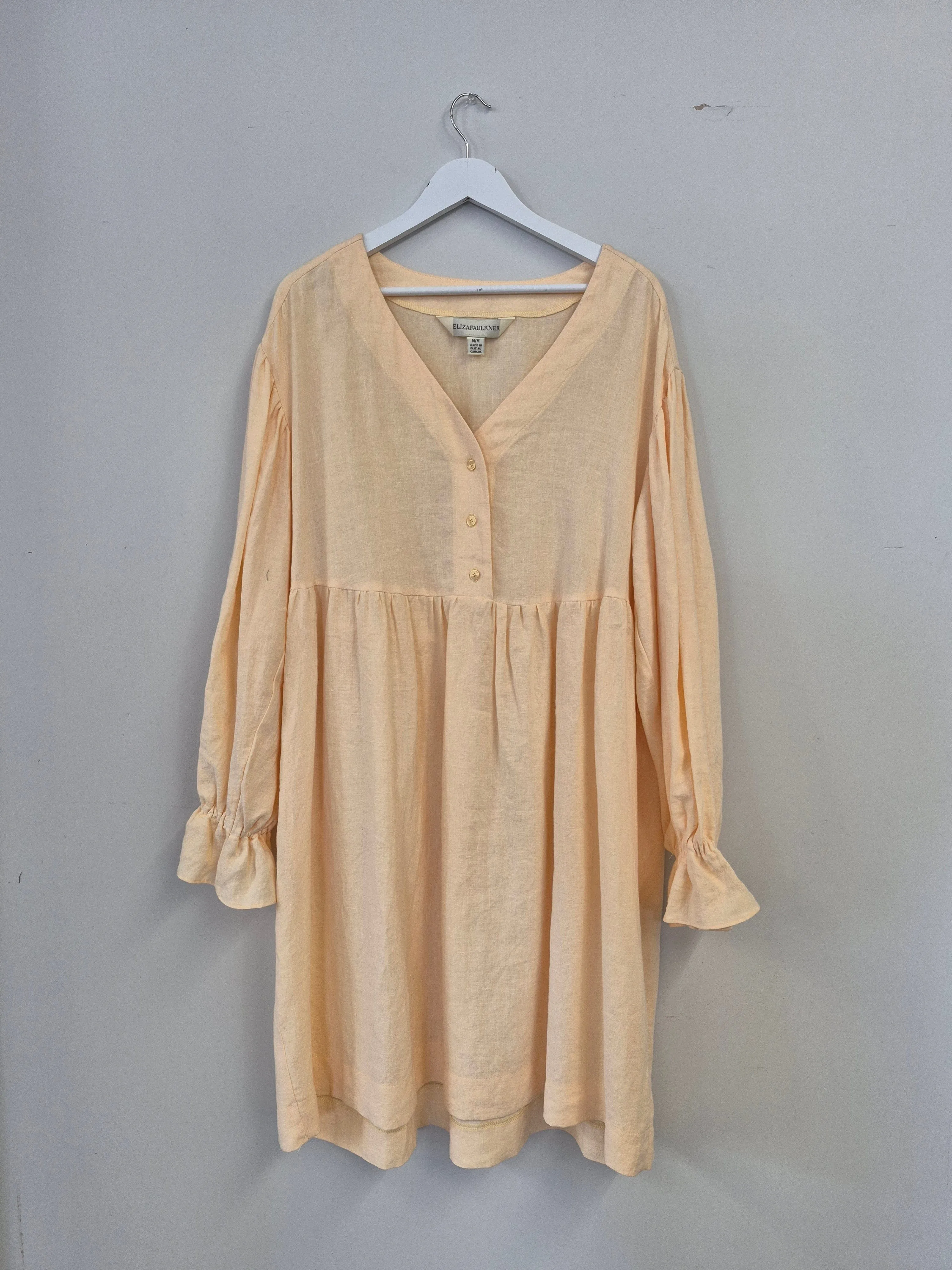 Sample Heather Dress Butter Yellow Linen sold by Eliza Faulkner product image thumbnail 2