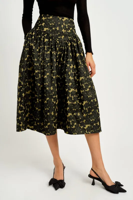 Sample Lucille Skirt Chartreuse Jacquard made by Eliza Faulkner