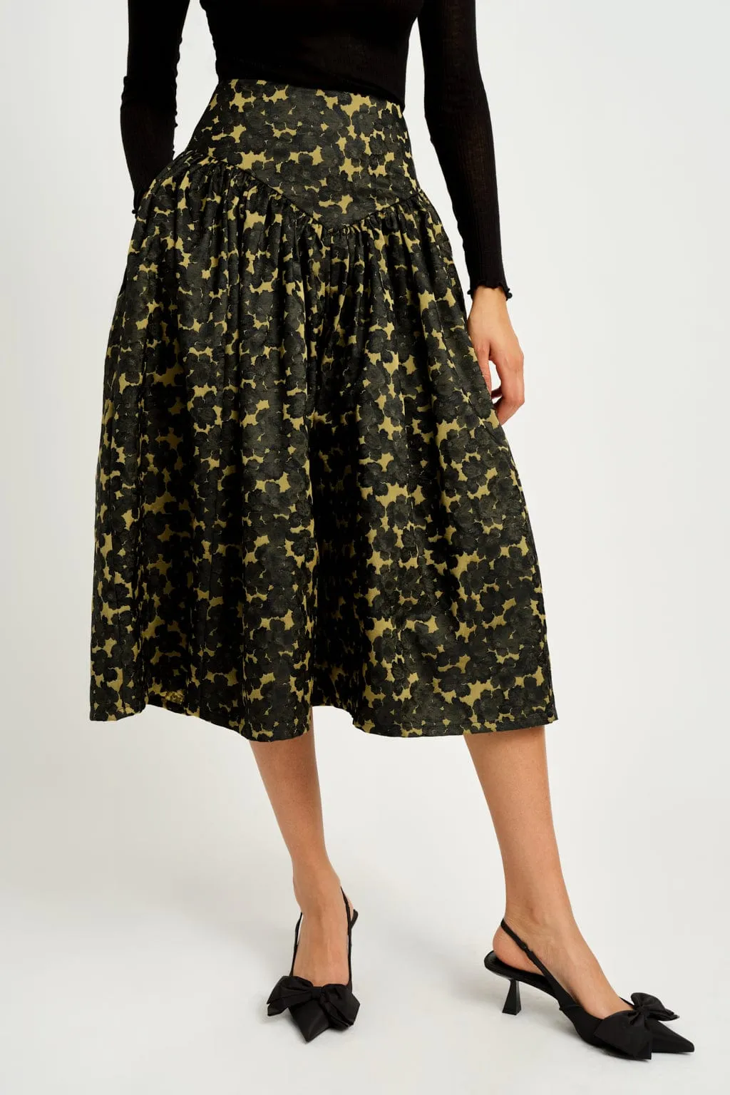 Sample Lucille Skirt Chartreuse Jacquard sold by Eliza Faulkner