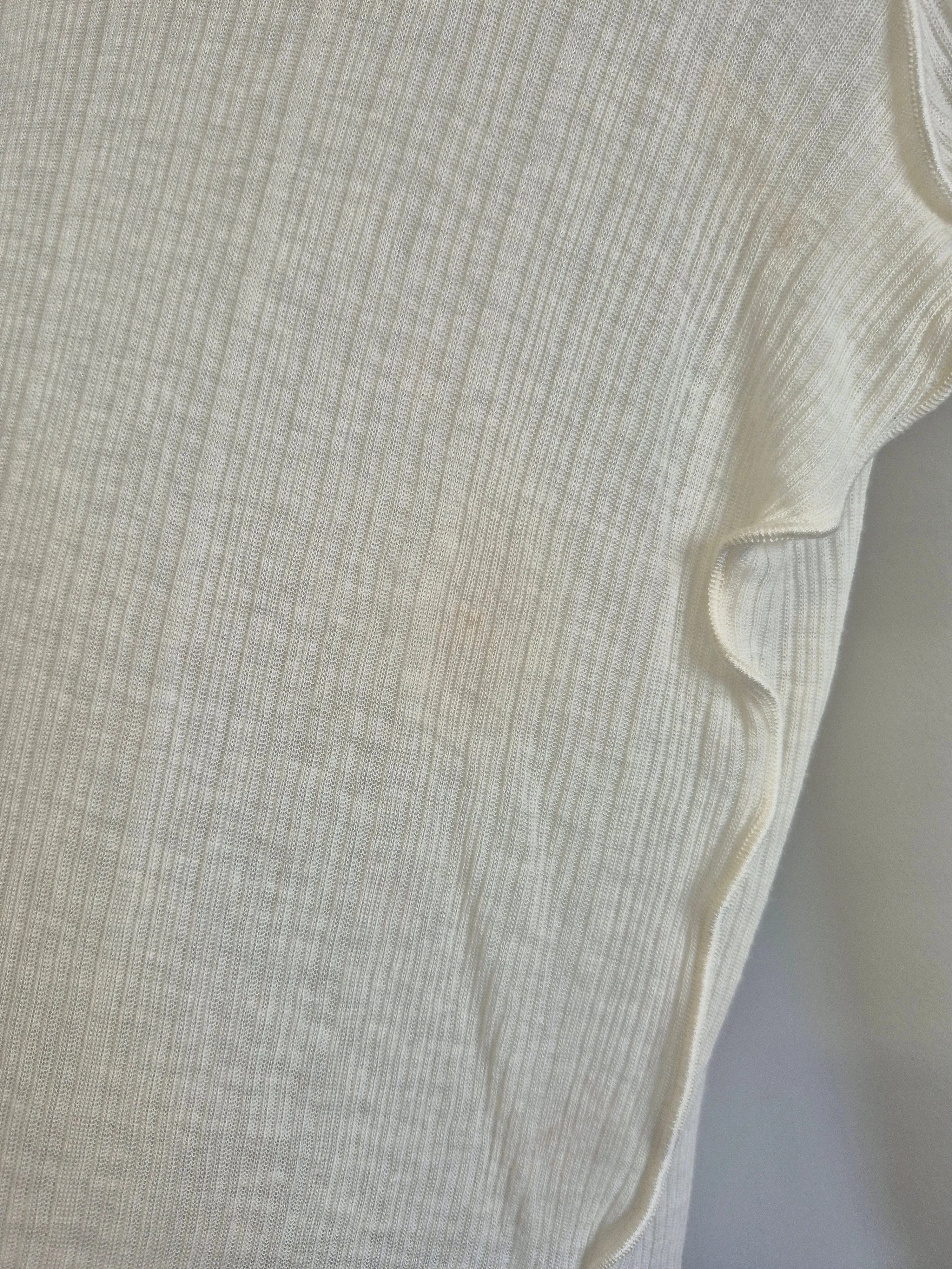 Imperfect Longsleeve Rib Top White sold by Eliza Faulkner product image thumbnail 5