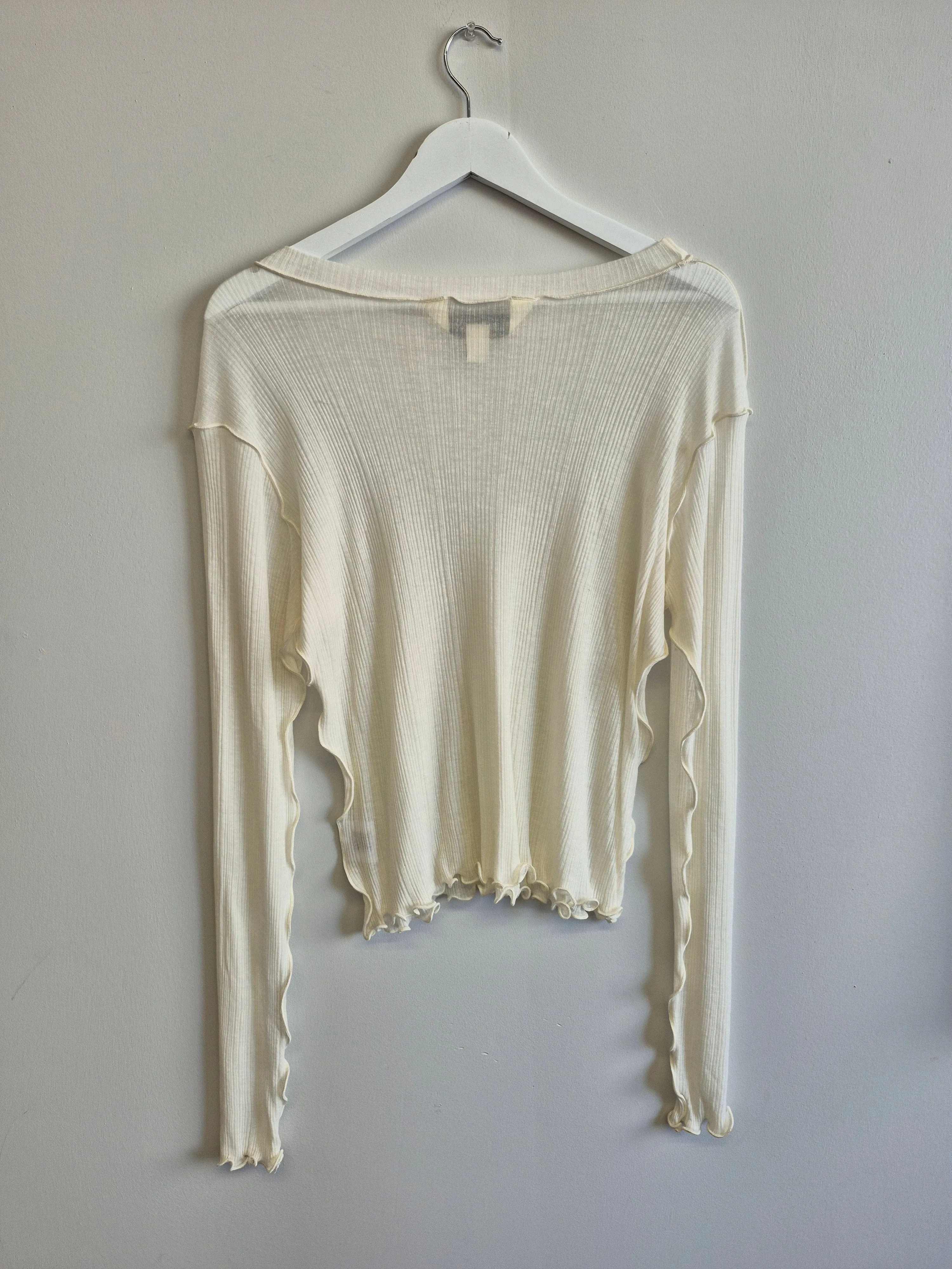 Imperfect Longsleeve Rib Top White sold by Eliza Faulkner product image thumbnail 4