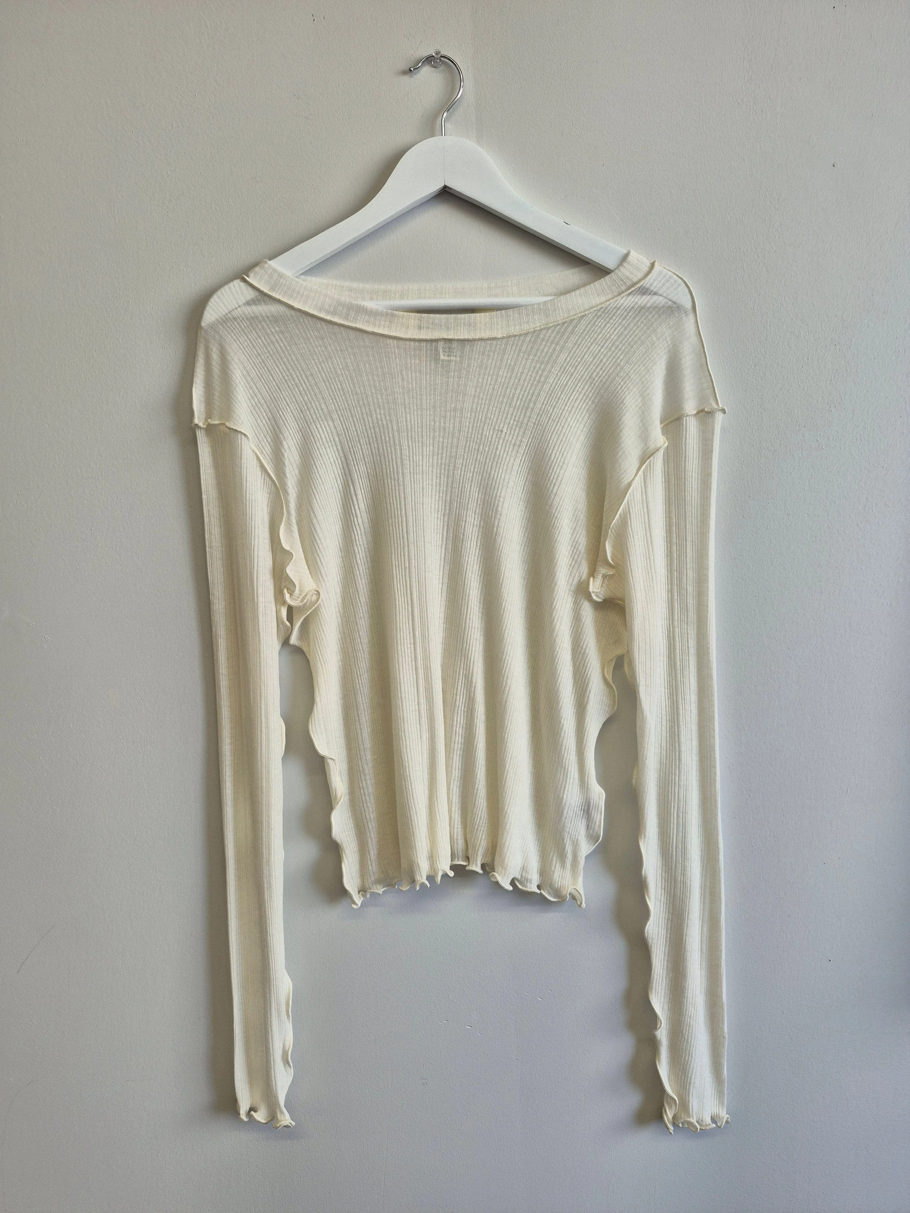 Imperfect Longsleeve Rib Top White sold by Eliza Faulkner product image thumbnail 2