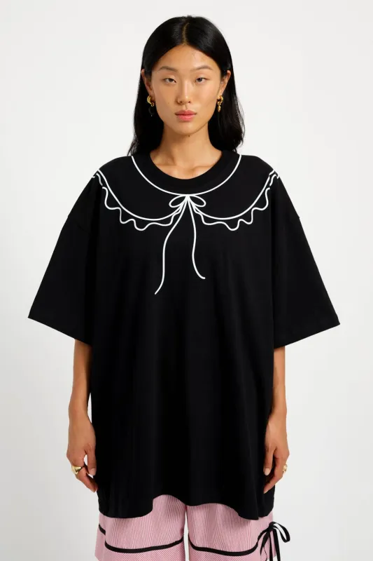 Imperfect Trompe L'Oeil T-Shirt Black made by Eliza Faulkner