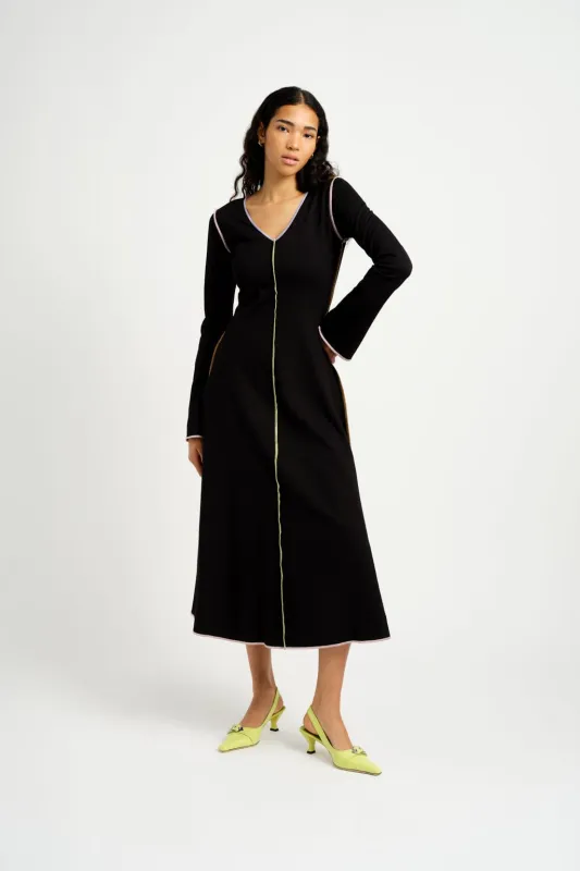 Sample Clara Dress Black Multi made by Eliza Faulkner