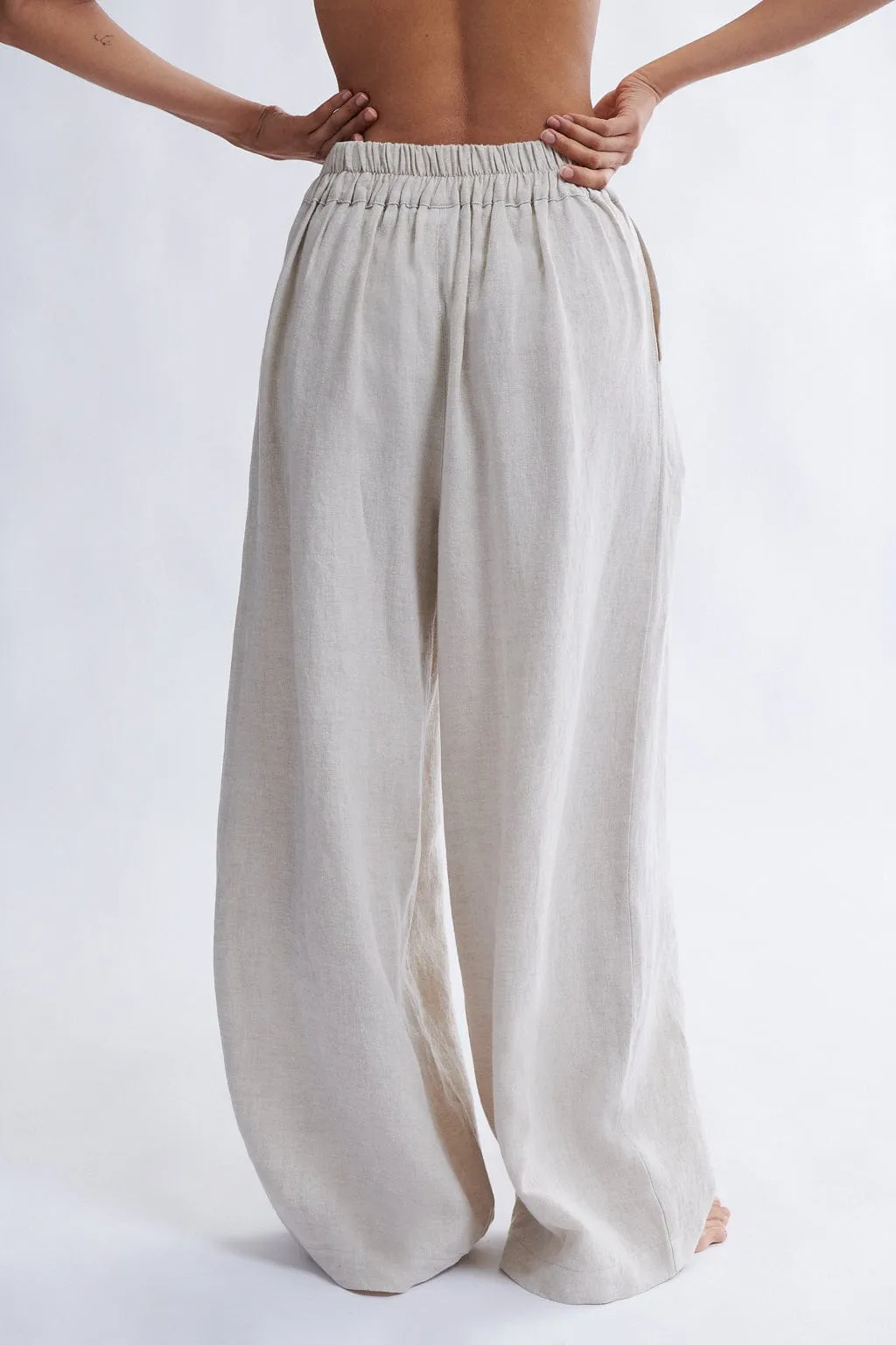 Yves Pant in Natural Linen sold by Eliza Faulkner product image thumbnail 2