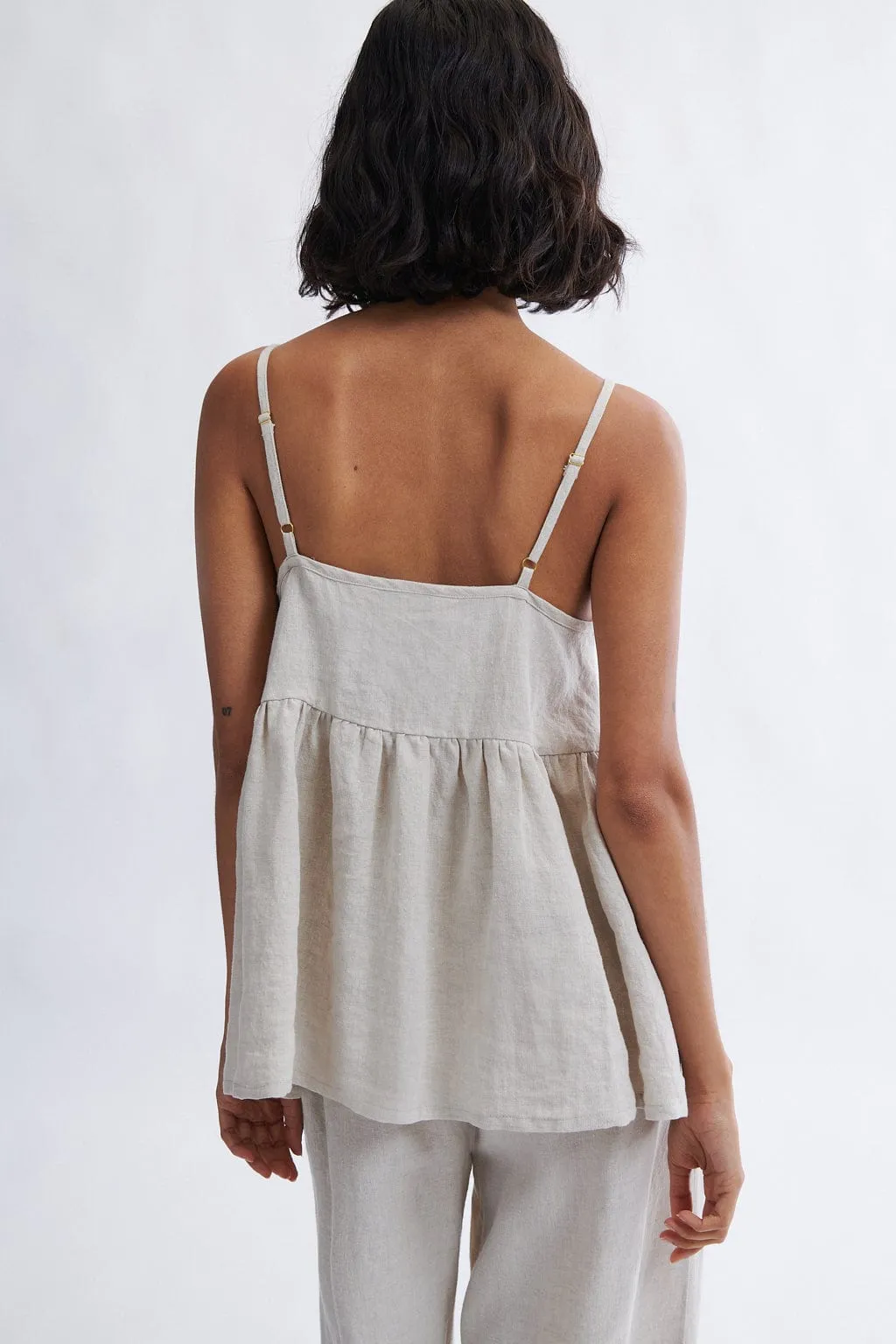 Camille Tank Top in Natural Linen sold by Eliza Faulkner product image thumbnail 2