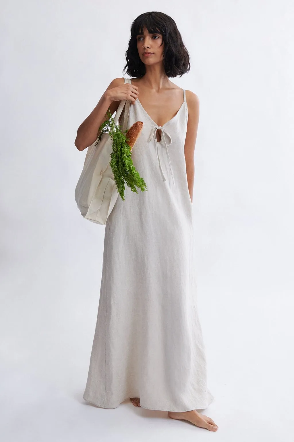 Ivy Maxi Dress in Natural Linen sold by Eliza Faulkner product image thumbnail 2