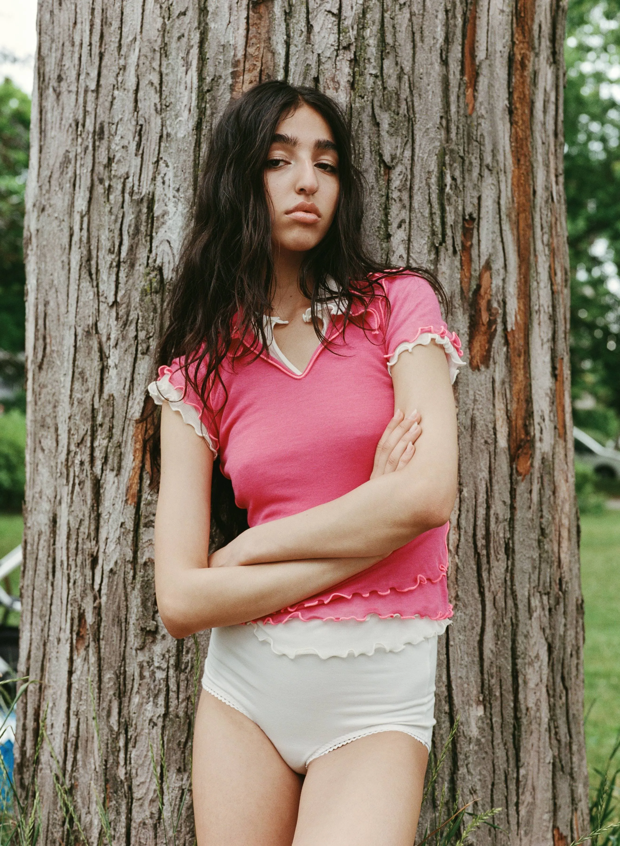 Percy Polo Top in Raspberry sold by Eliza Faulkner product image thumbnail 2