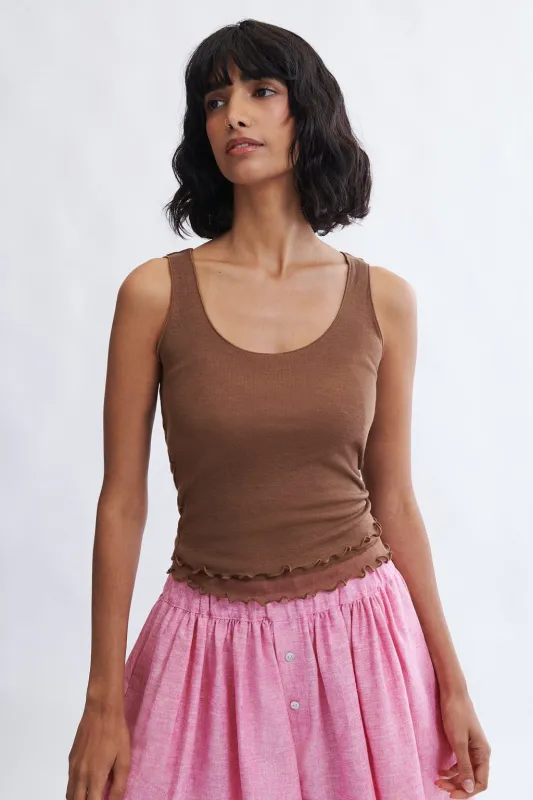 Becca Tank in Chocolate made by Eliza Faulkner