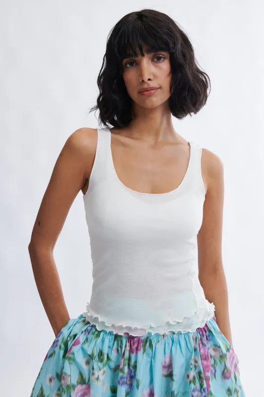 Becca Tank in White made by Eliza Faulkner