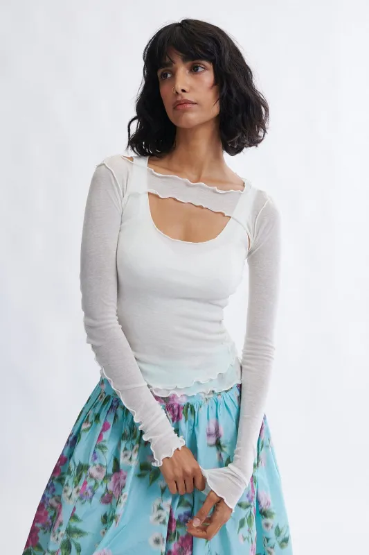 Quincy Shrug Set in White made by Eliza Faulkner