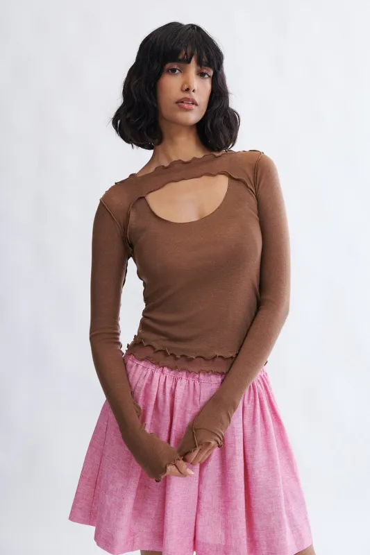 Quincy Shrug Set in Chocolate made by Eliza Faulkner