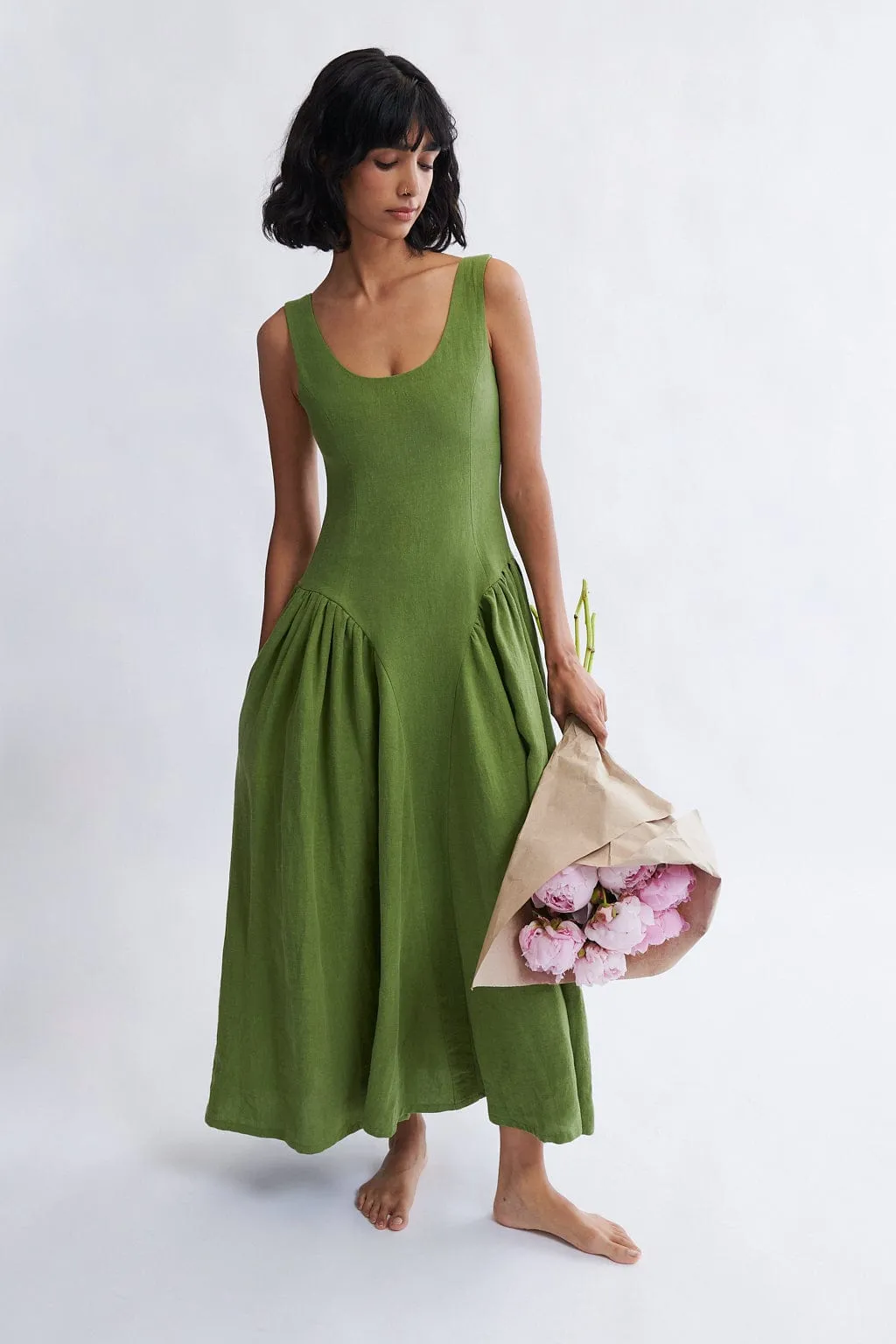 Vivienne Maxi Dress in Meadow Linen sold by Eliza Faulkner product image thumbnail 3